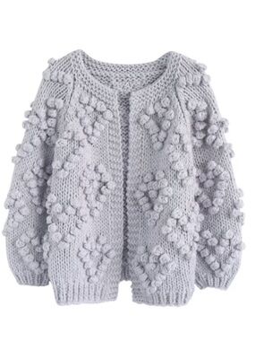 ChicWish Lavender Chunky Knit Women's Sweater Cardigan